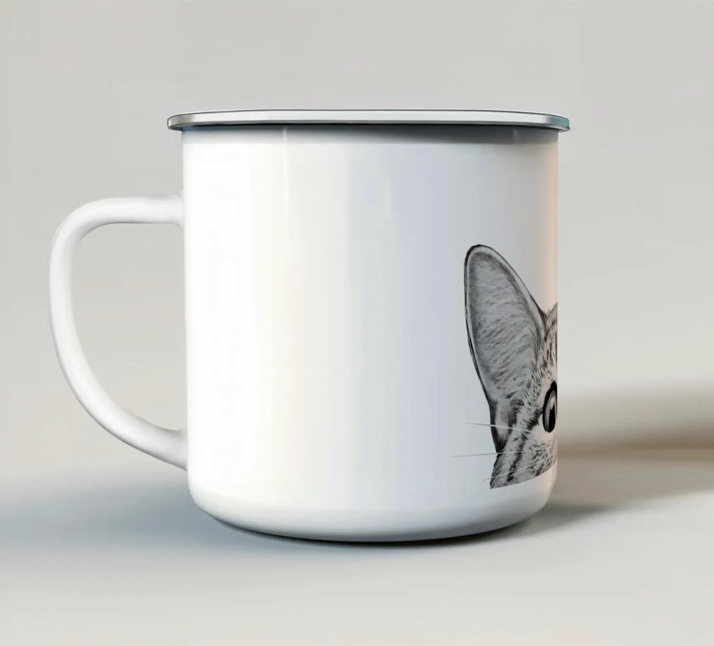 Cat Emaille Tasse von Laura Graves
