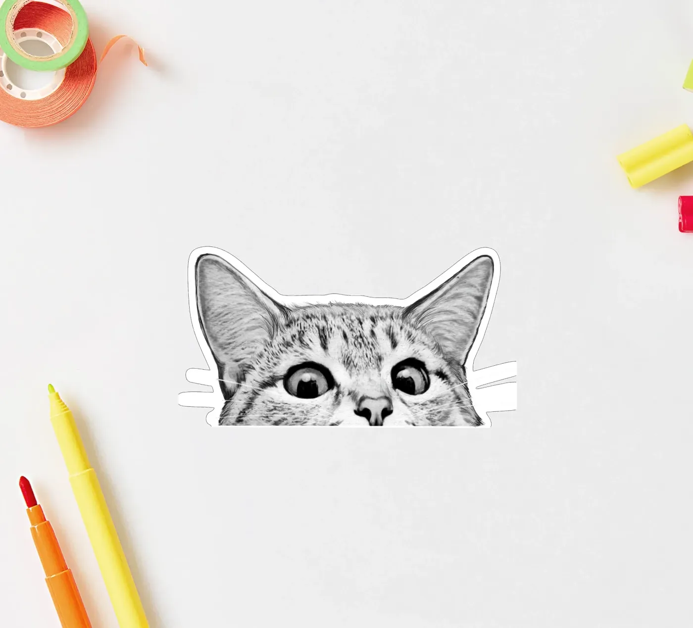 Cat sticker van Laura Graves
