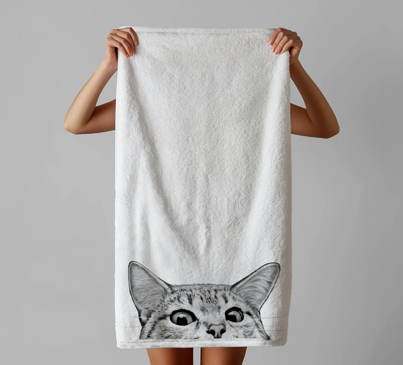 Cat towel by Laura Graves