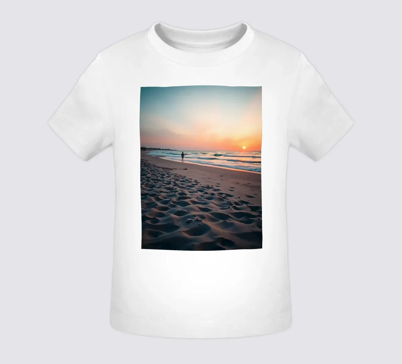 Beautiful sunset view at the beach baby t-shirt by DesignDoodle