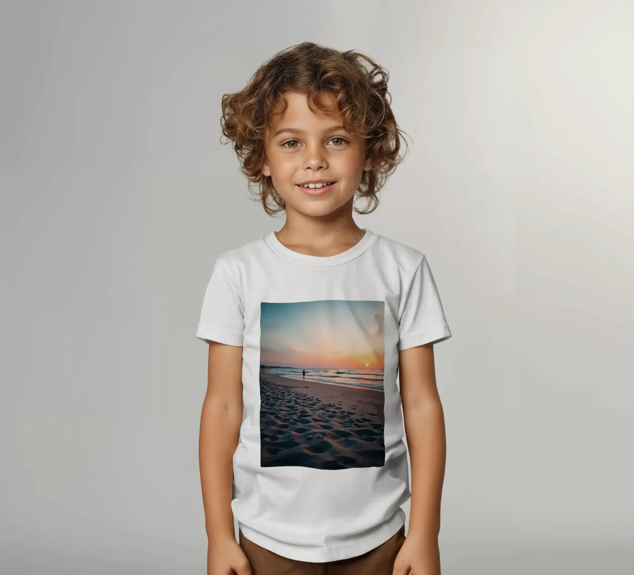 Beautiful sunset view at the beach kids t-shirt by DesignDoodle