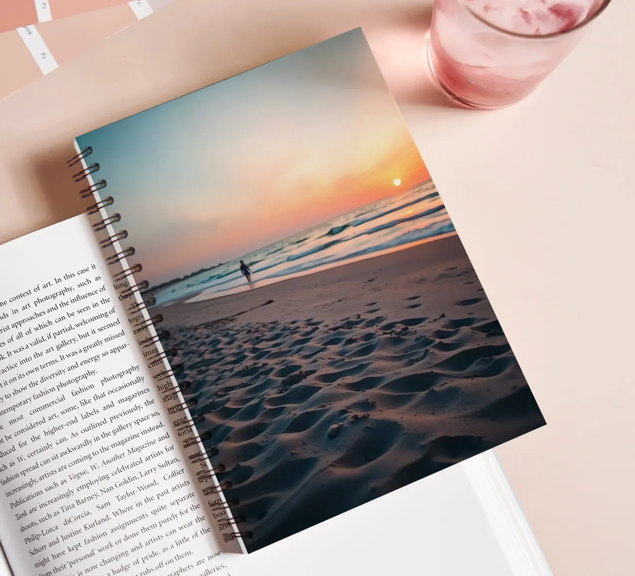 Beautiful sunset view at the beach spiral notebook by DesignDoodle