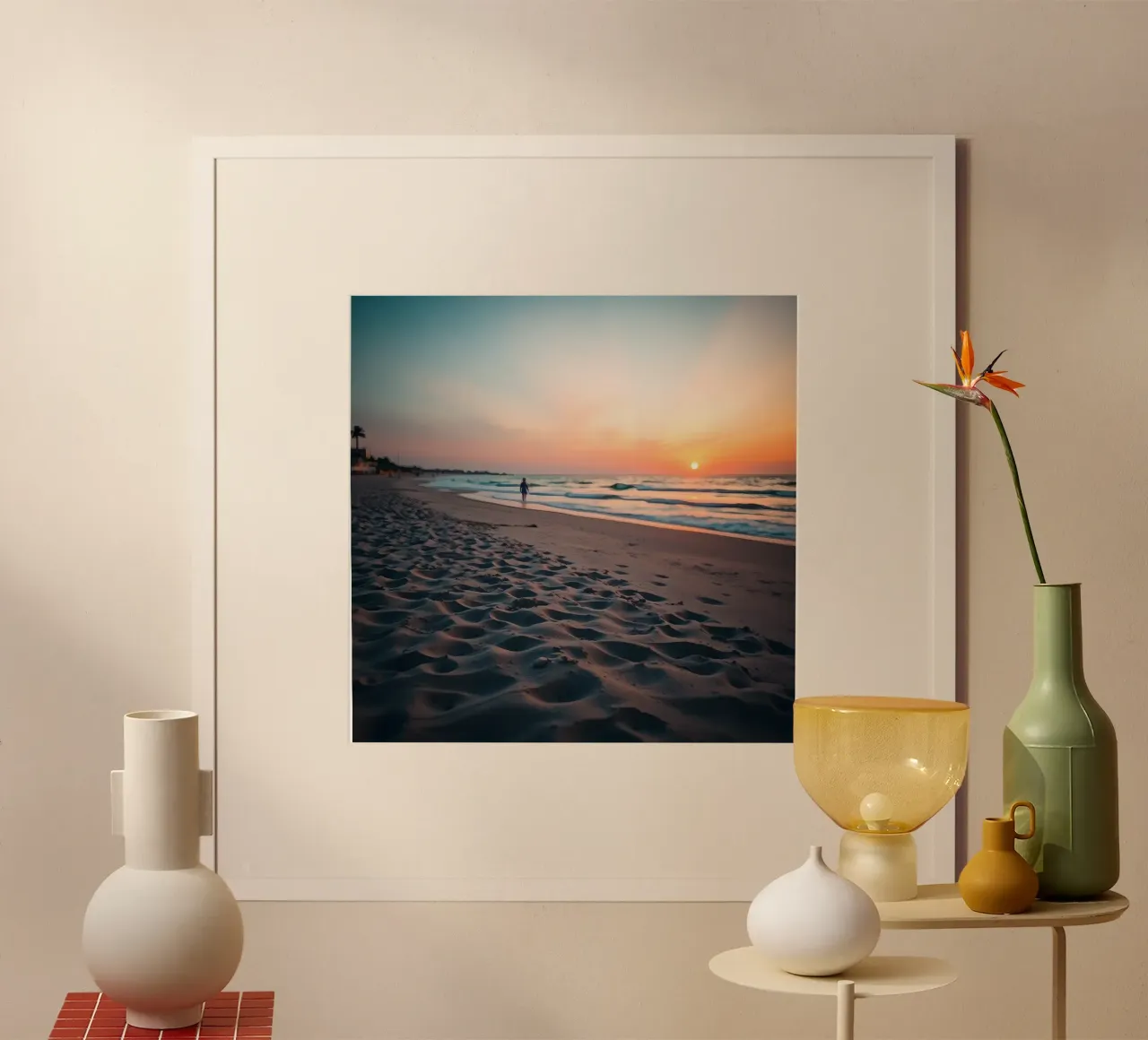 Beautiful sunset view at the beach hahnemühle by DesignDoodle