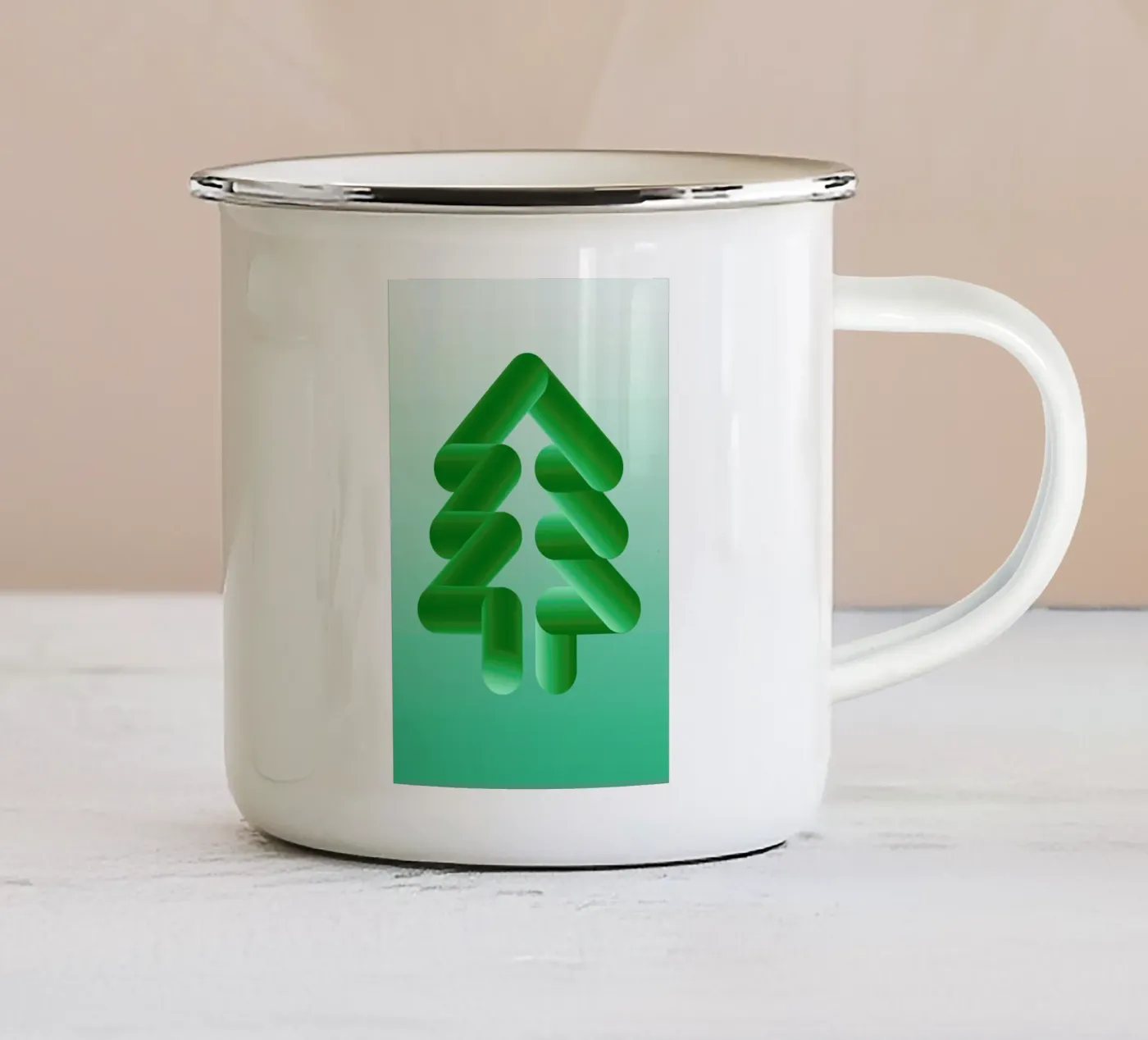 Tree enamel mug by Jan Luzar