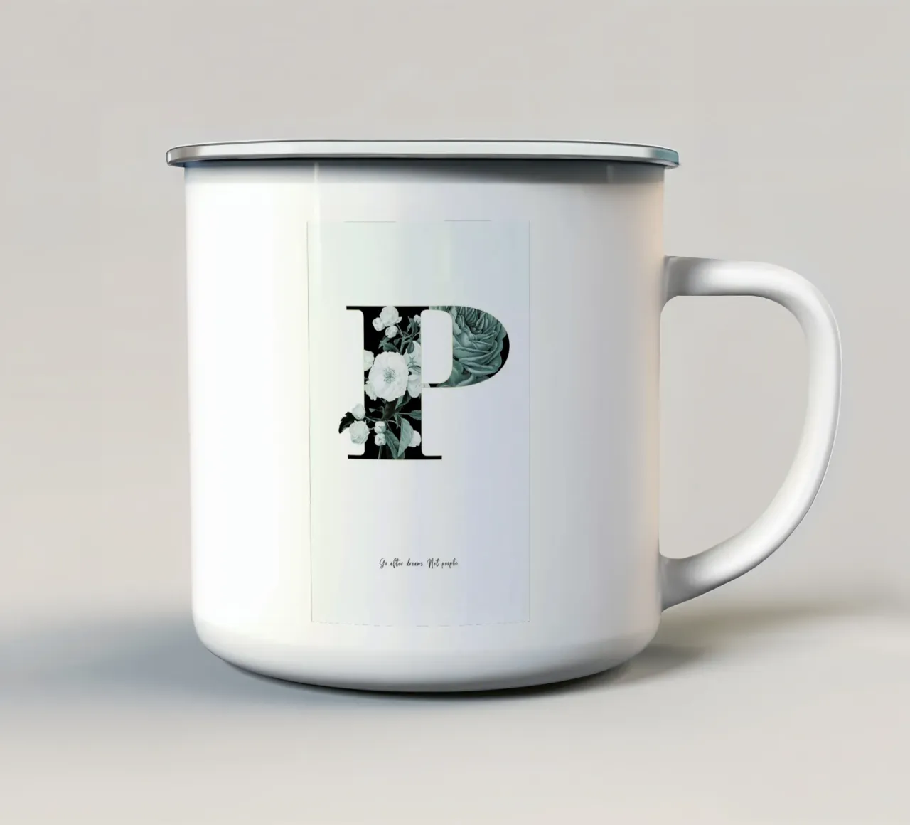 Flower Alphabet - P tazza in smalto da Froilein Juno