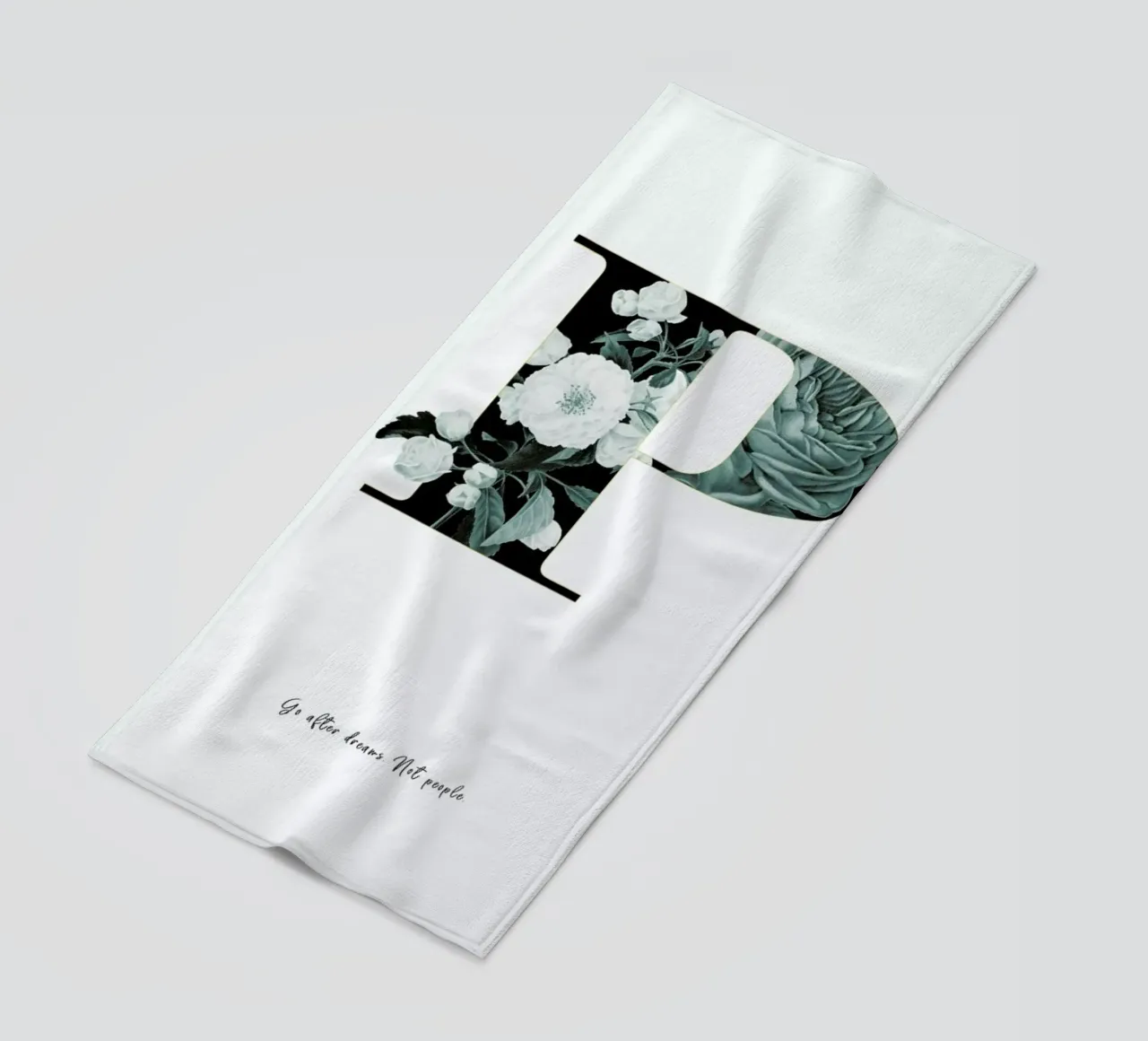 Flower Alphabet - P beach towel by Froilein Juno