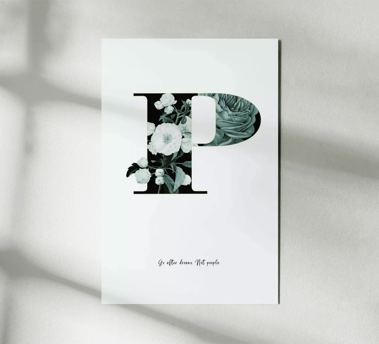 Flower Alphabet - P alu-dibond by Froilein Juno