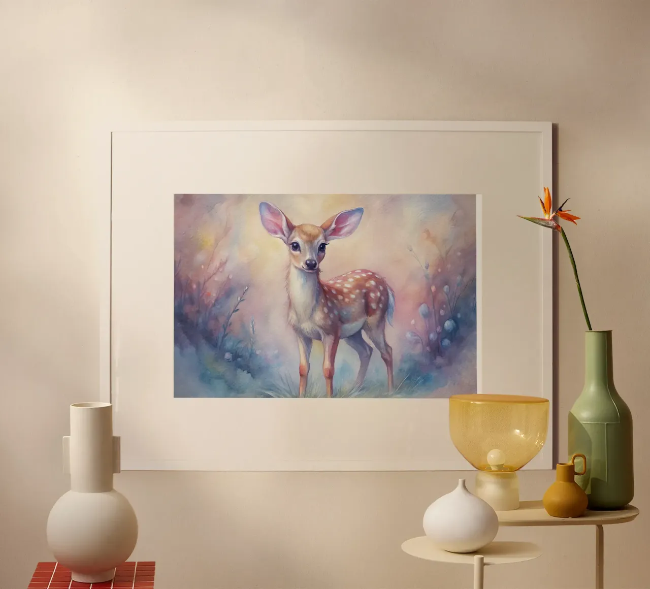 Cerbiatto in acquerello poster da 🎁 ARTVI-SHOP