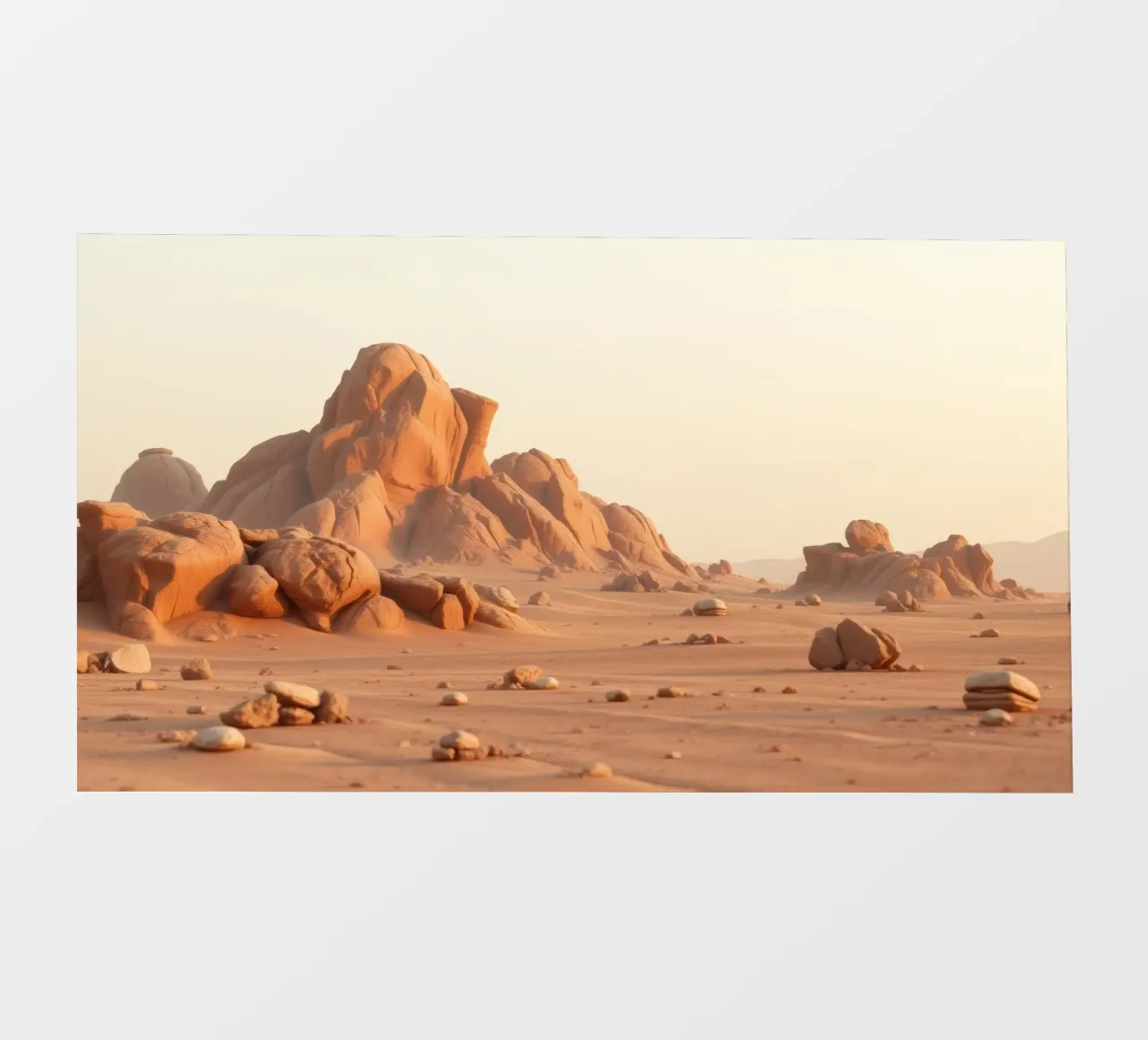 Expansive desert landscape featuring unique rock formations backlit film by DesignDoodle