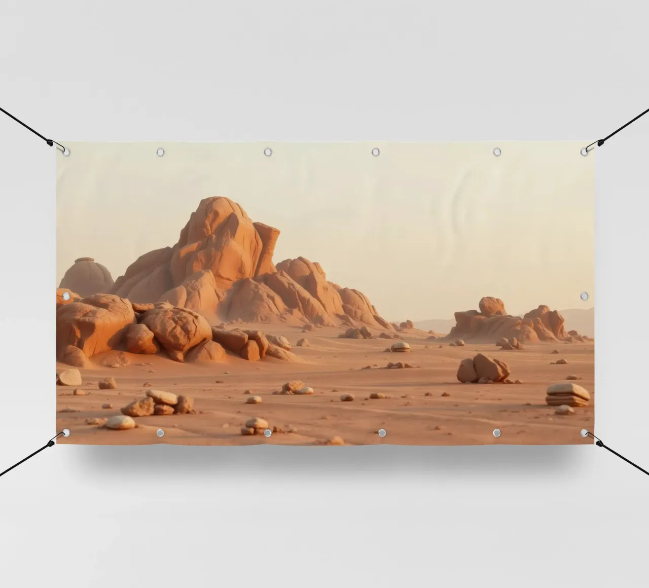 Expansive desert landscape featuring unique rock formations pvc cover by DesignDoodle