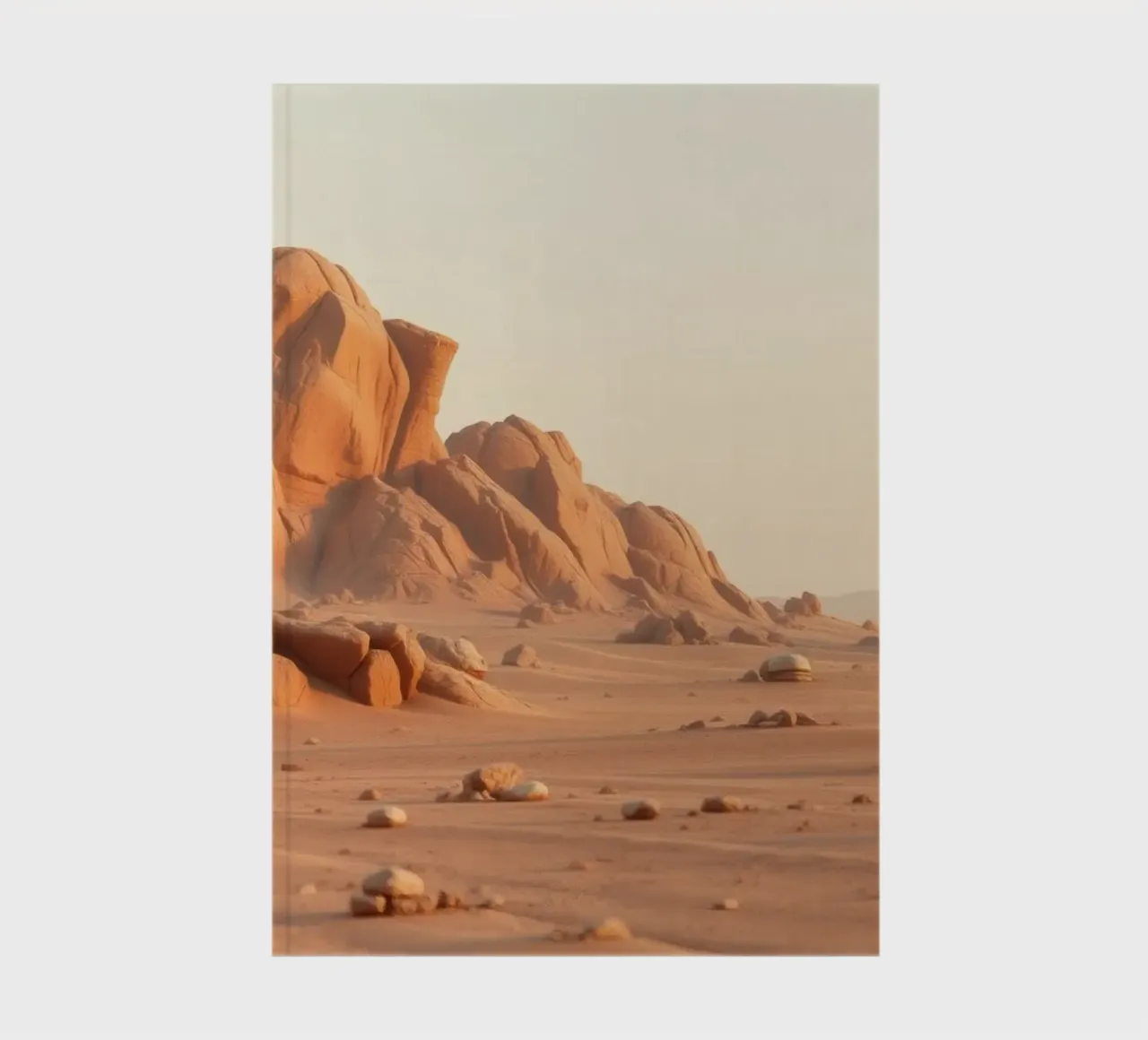 Expansive desert landscape featuring unique rock formations notebook by DesignDoodle