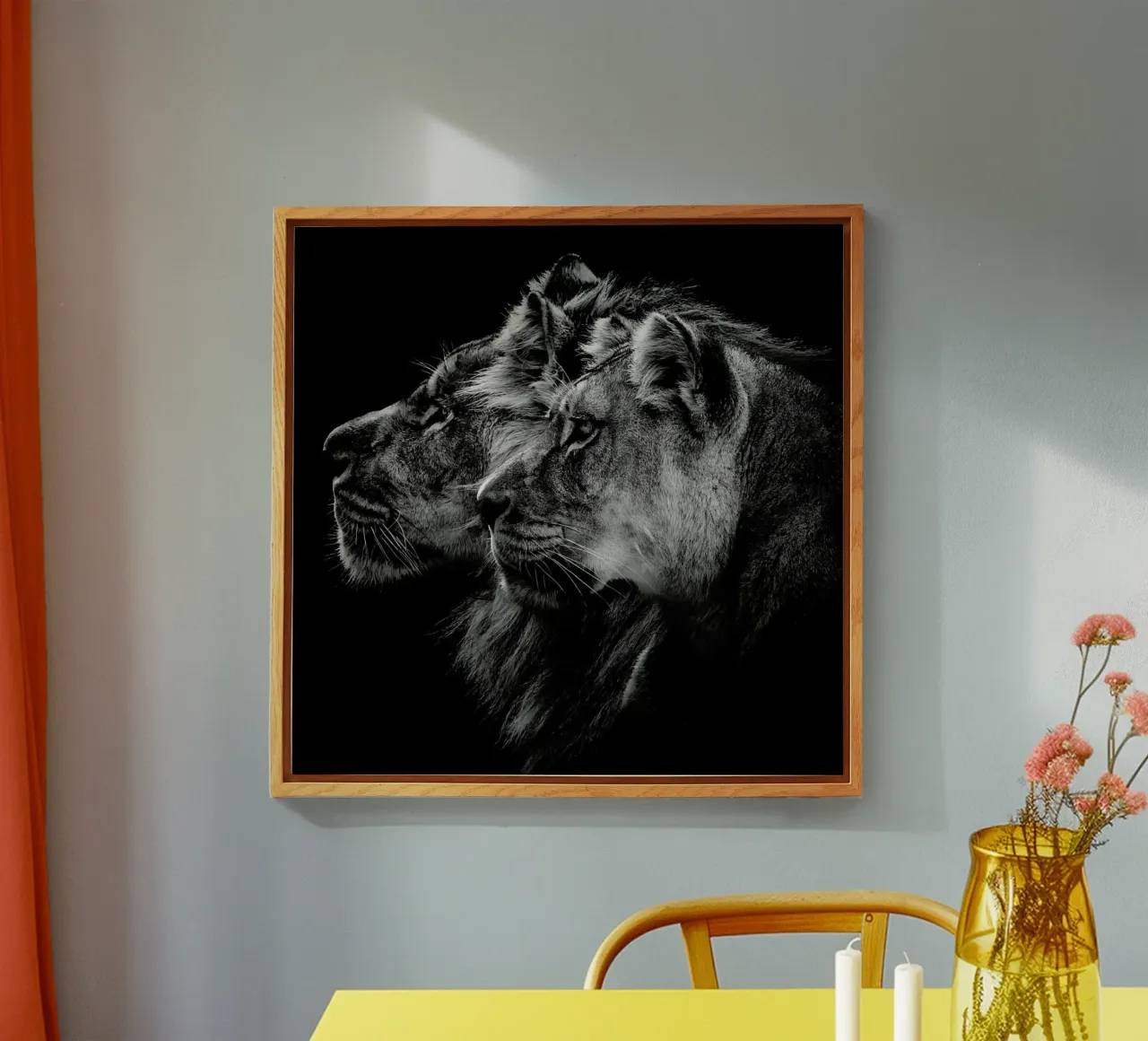 Lion And  Lioness Pt - Laurent Lothare Dambreville metacrilato de Pictufy