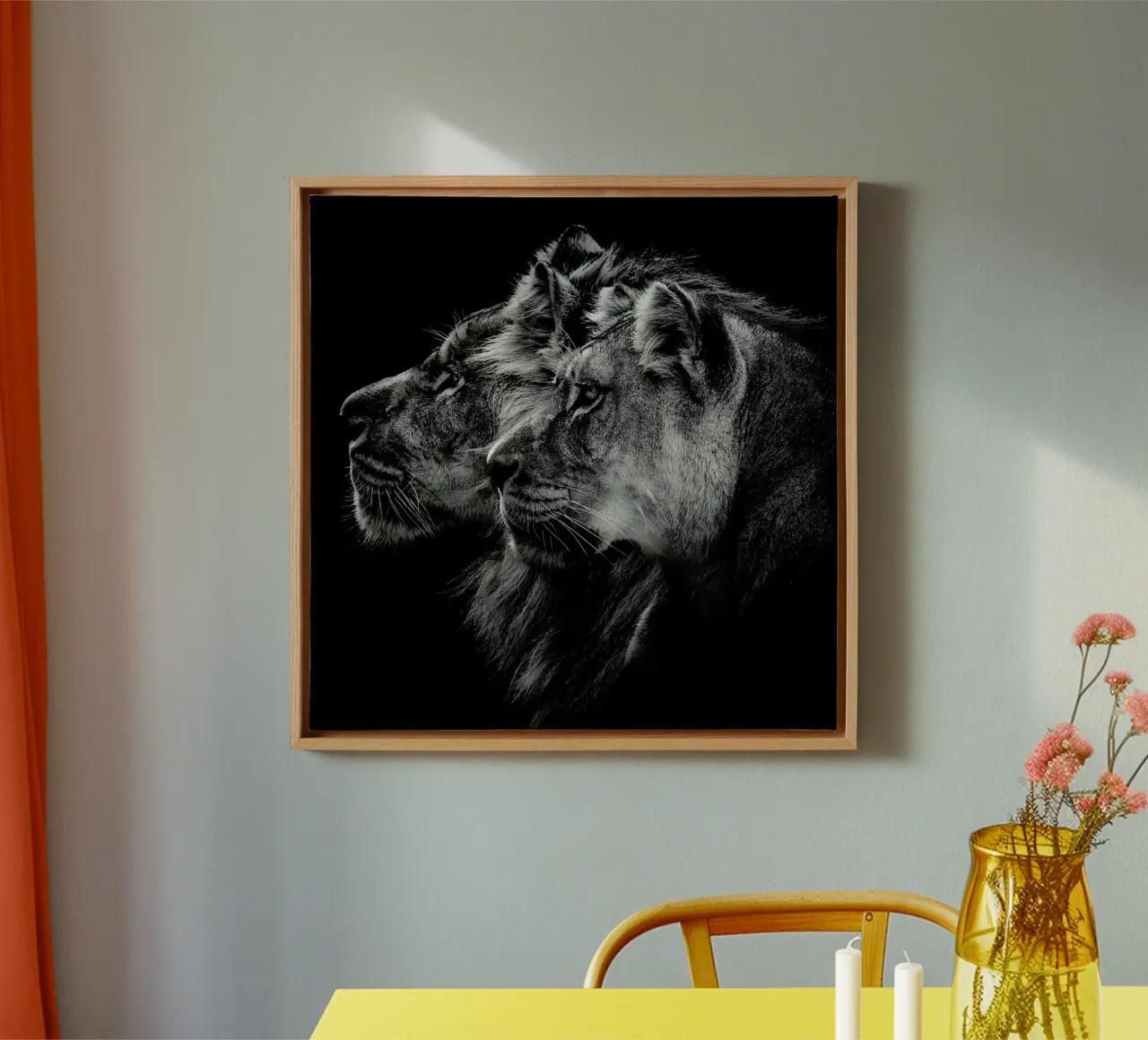 Lion And  Lioness Pt - Laurent Lothare Dambreville tela da Pictufy
