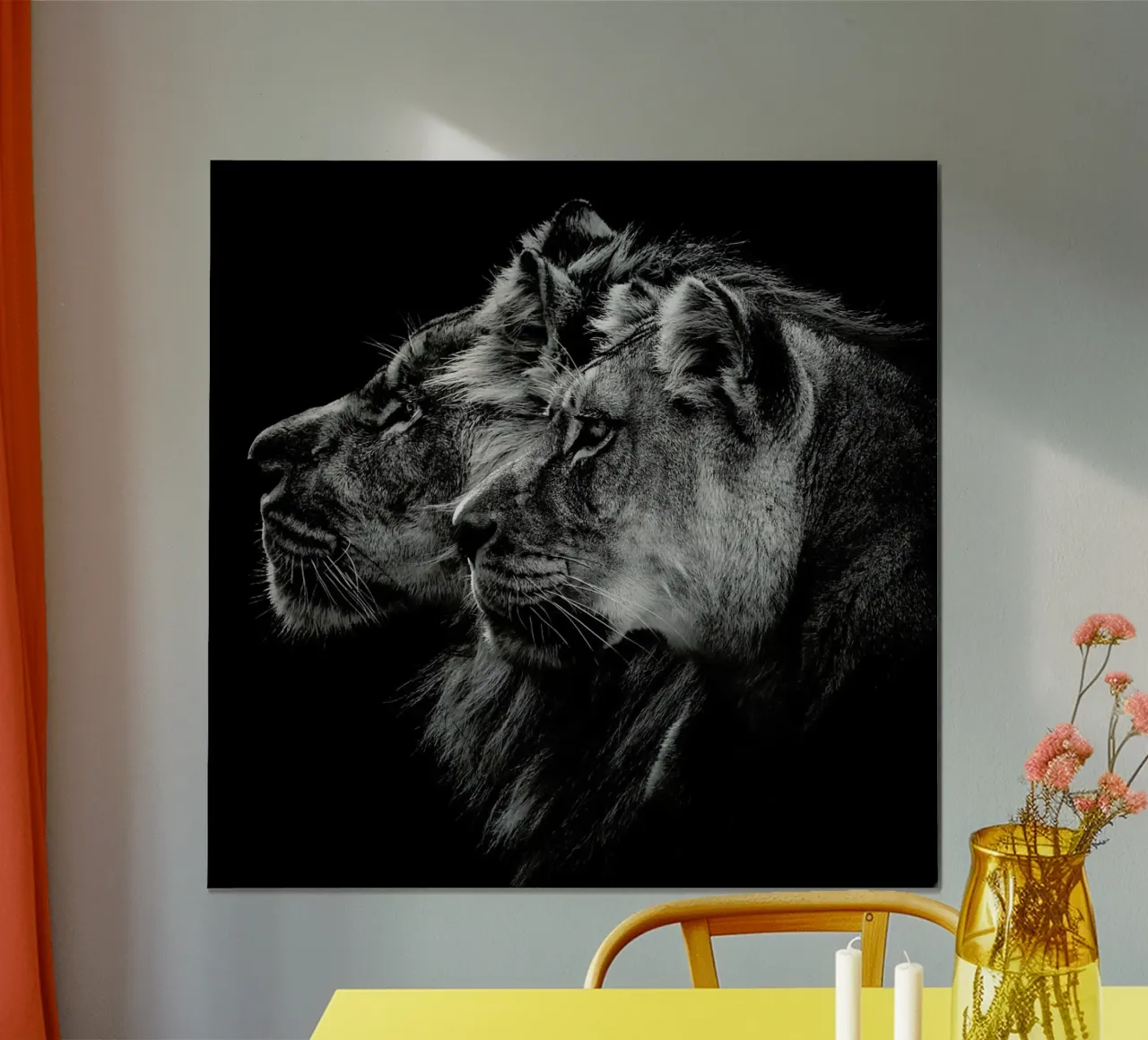 Lion And  Lioness Pt - Laurent Lothare Dambreville carta hahnemühle da Pictufy