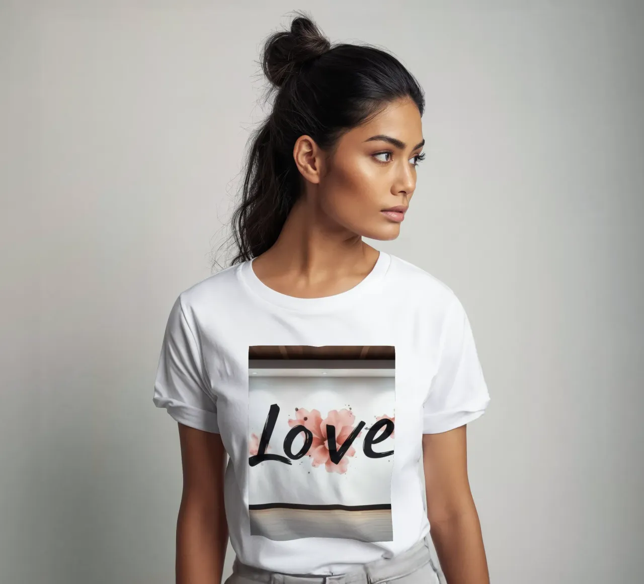 murale con la parola amore in un interno moderno t-shirt da DesignDoodle