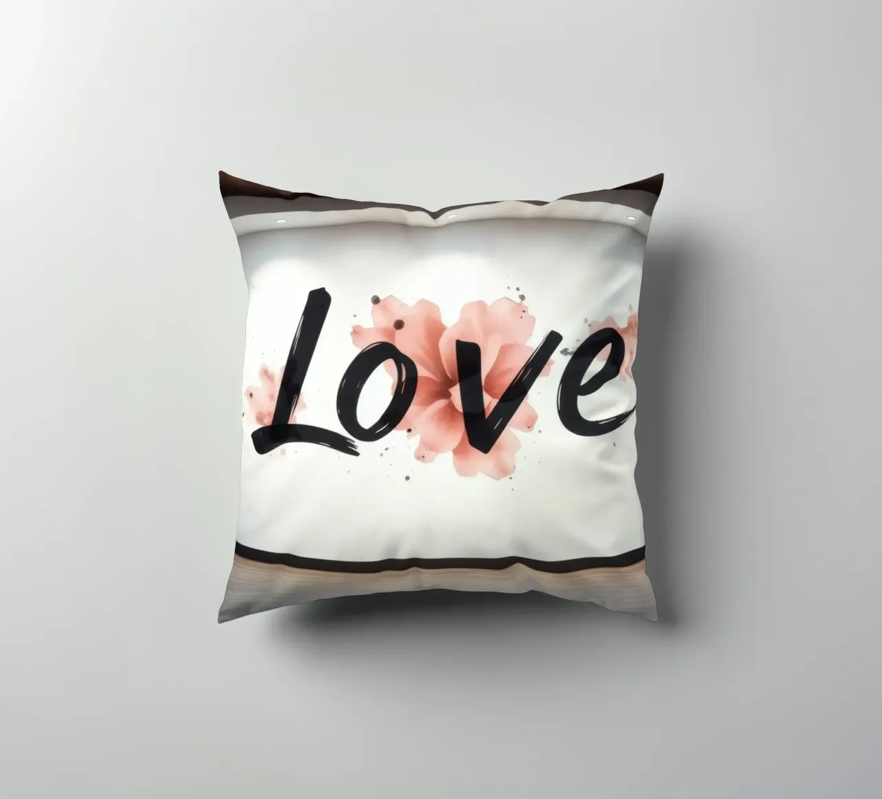murale con la parola amore in un interno moderno cuscino da DesignDoodle