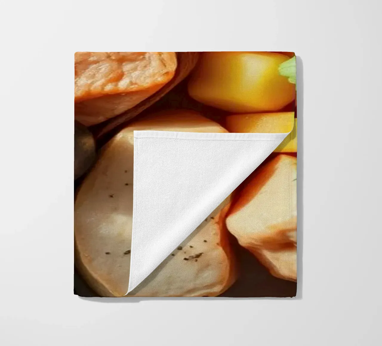 Assortimento colorato di verdure fresche, frutta e proteine telo mare da DesignDoodle