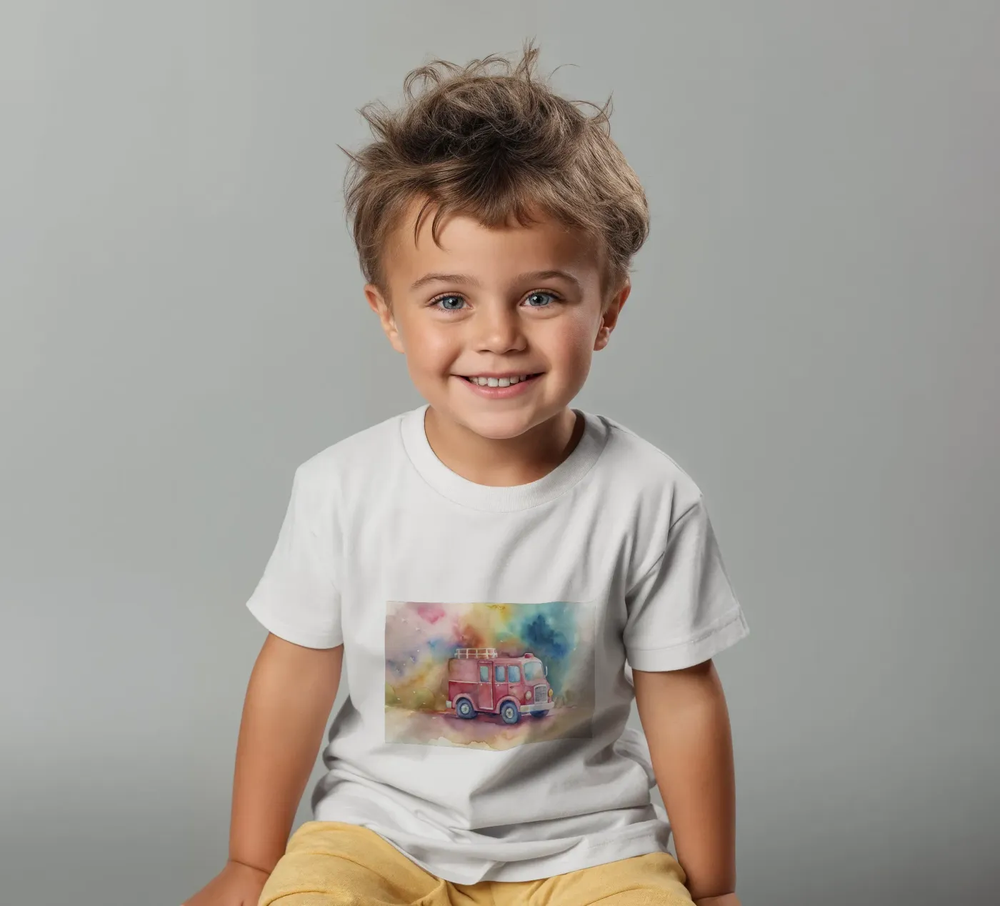 fire truck t-shirt bambini da 🎁 NOBELART