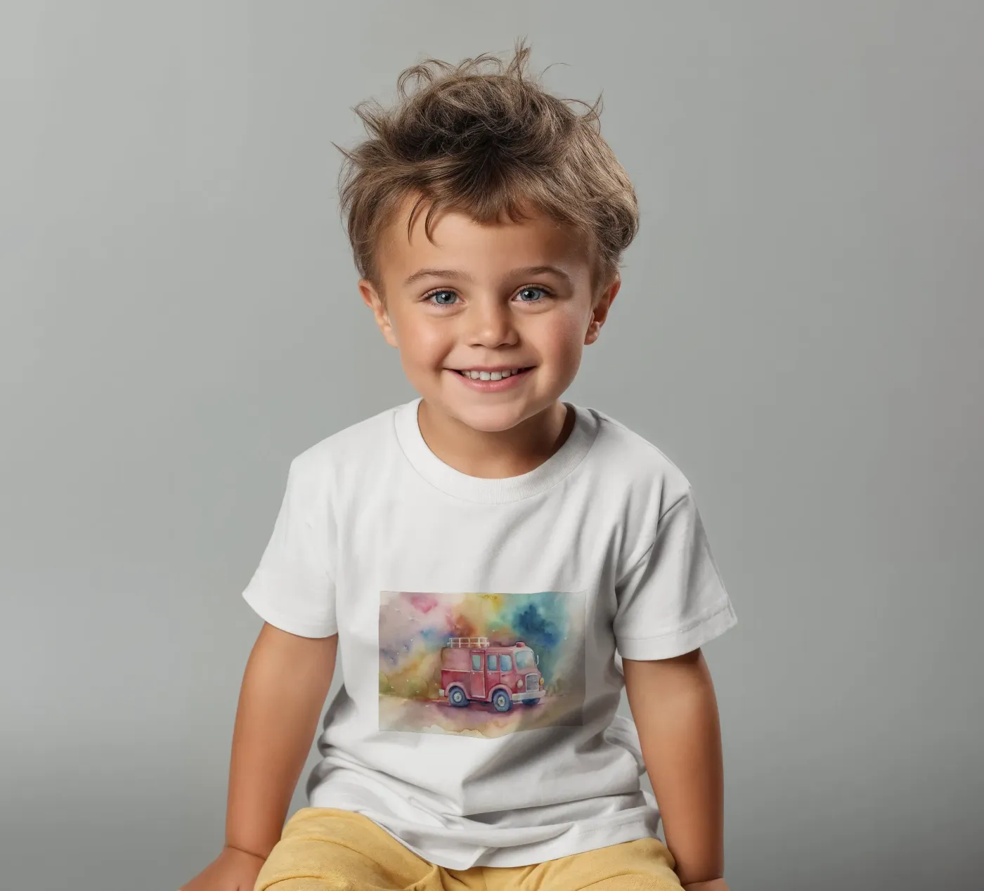 fire truck t-shirt bambini da 🎁 NOBELART