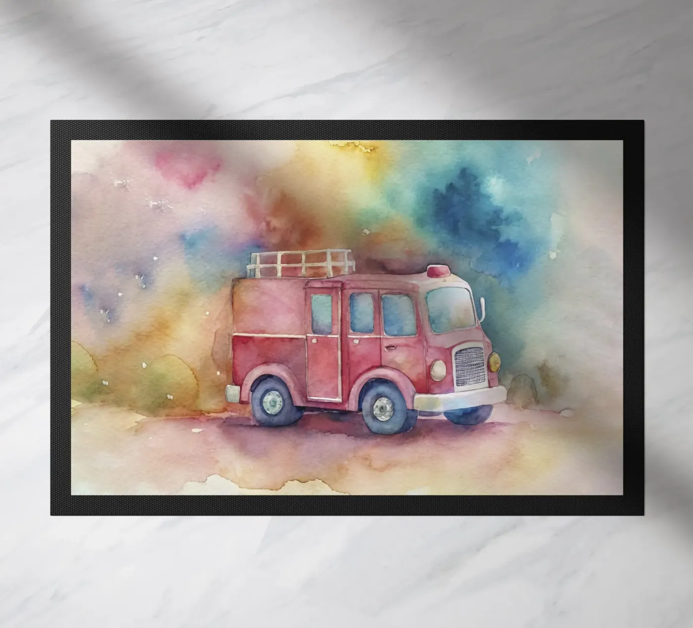 fire truck Fußmatte von 🎁 NOBELART