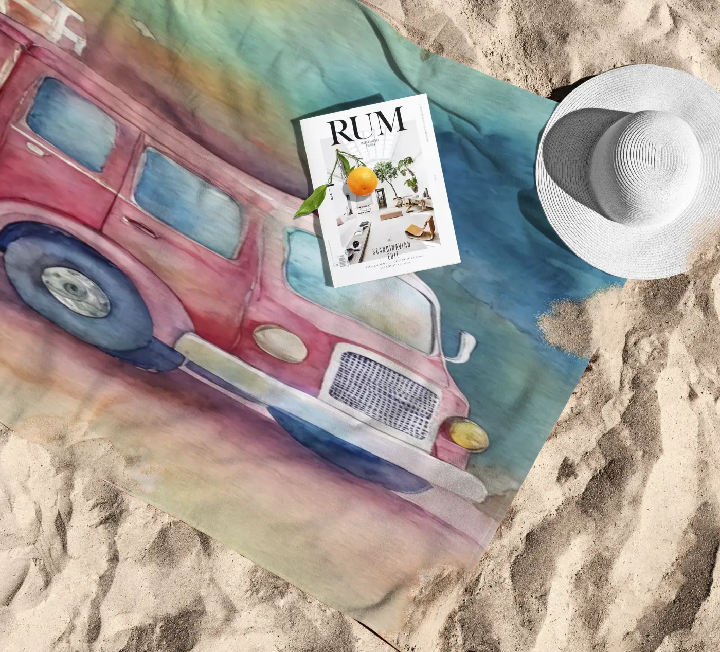 fire truck beach towel by 🎁 NOBELART