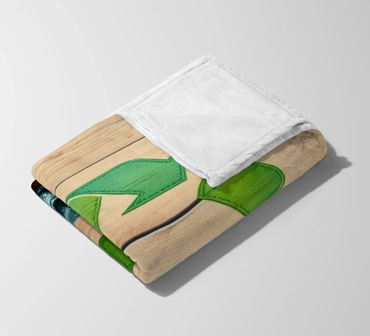 Recycling symbols surrounded by various waste materials fleece blanket by DesignDoodle