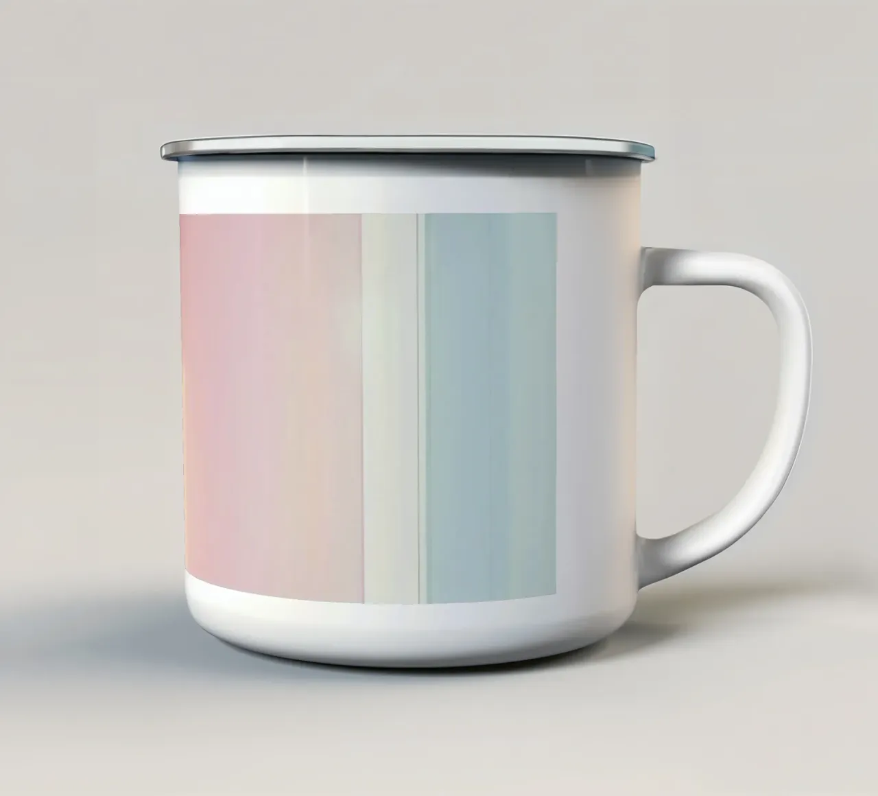 Modern badkamerontwerp met zachte pasteltinten emaille mok van DesignDoodle