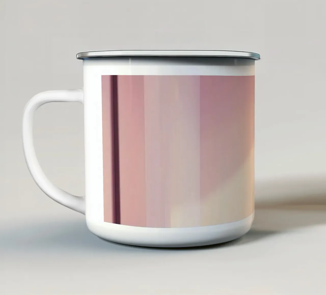 Modern badkamerontwerp met zachte pasteltinten emaille mok van DesignDoodle