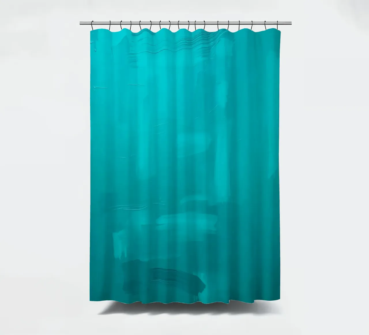 Lebendiges türkisfarbenes abstraktes Gemälde mit Pinselstrichen Duschvorhang von DesignDoodle