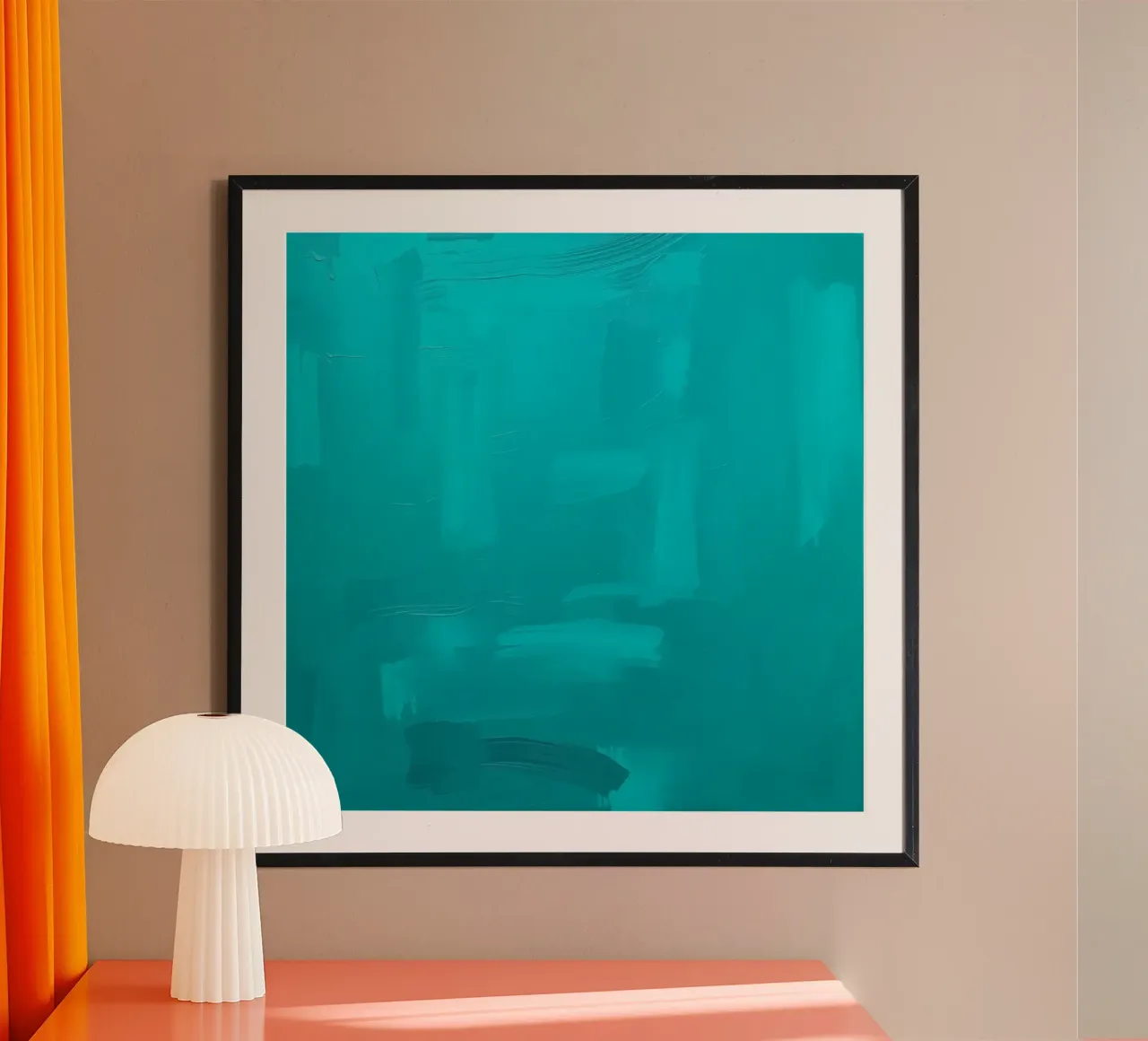 Vivace dipinto astratto turchese con pennellate di colore poster da DesignDoodle