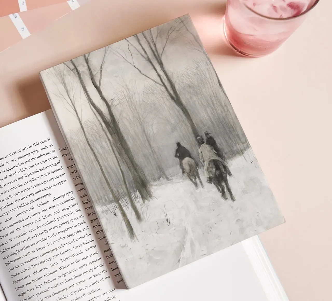 Two Men On Horseback In The Snow notebook by vintageshop