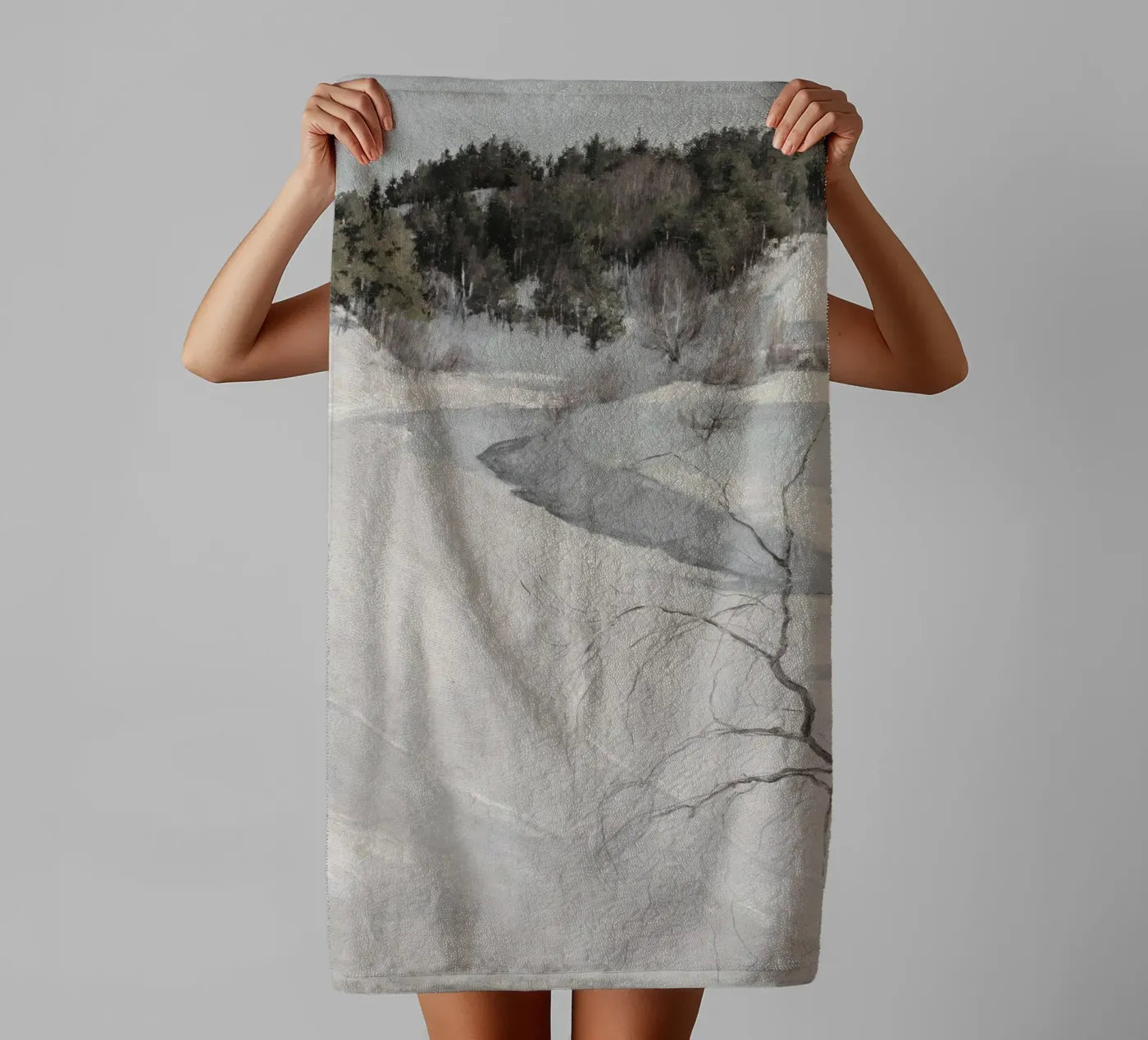 Winter Scene badhanddoek van vintageshop