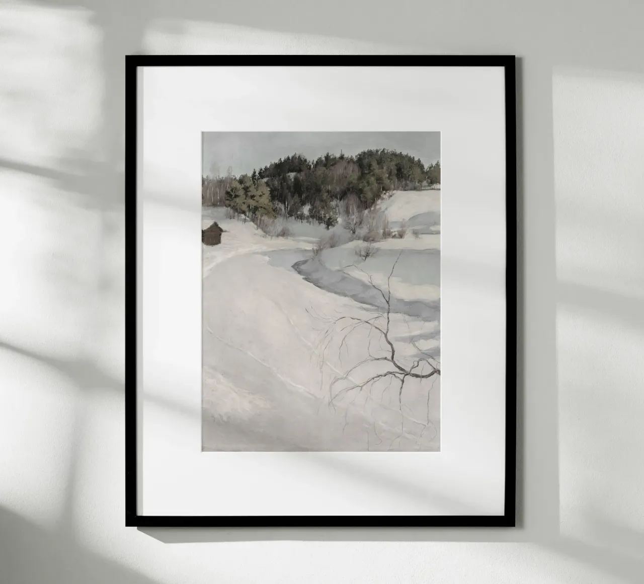 Winter Scene poster con telaio in alluminio da vintageshop