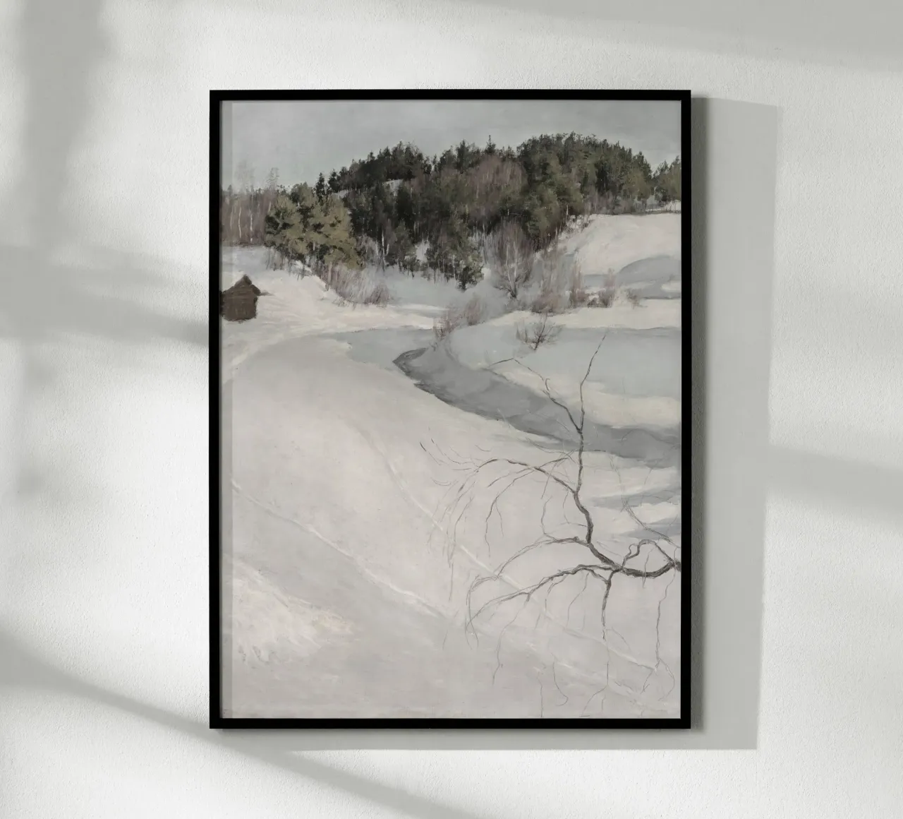 Winter Scene poster con telaio in alluminio da vintageshop
