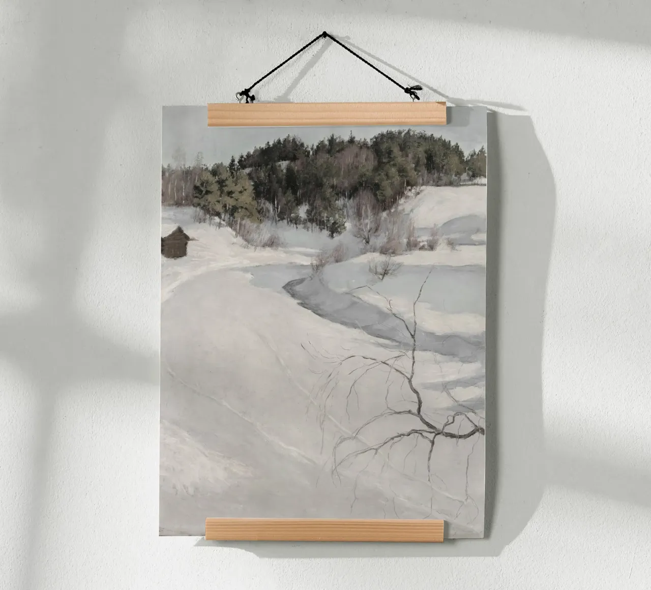 Winter Scene poster con telaio in alluminio da vintageshop