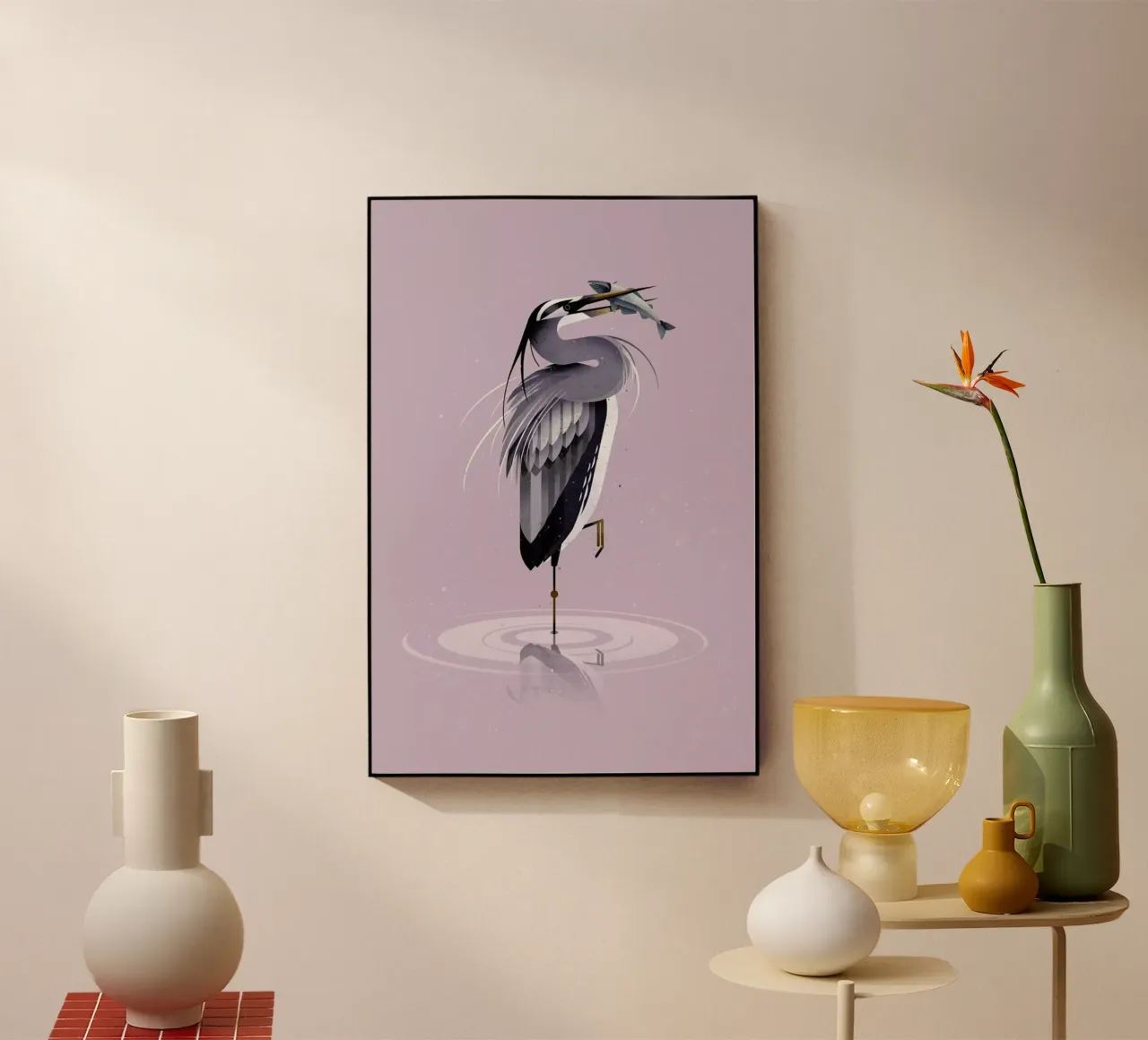 Grey Heron Acryl-Glas von Dieter Braun