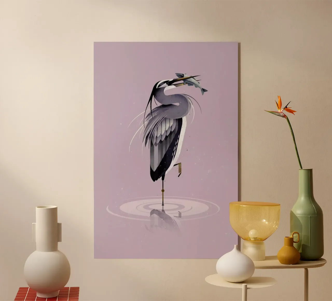 Grey Heron plexiglass da Dieter Braun