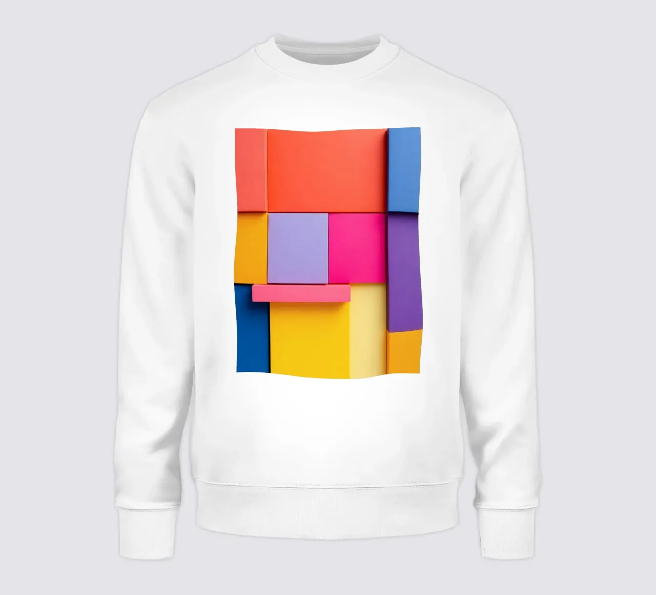 Des formes géométriques colorées créent un motif abstrait vibrant. sweat de DesignDoodle