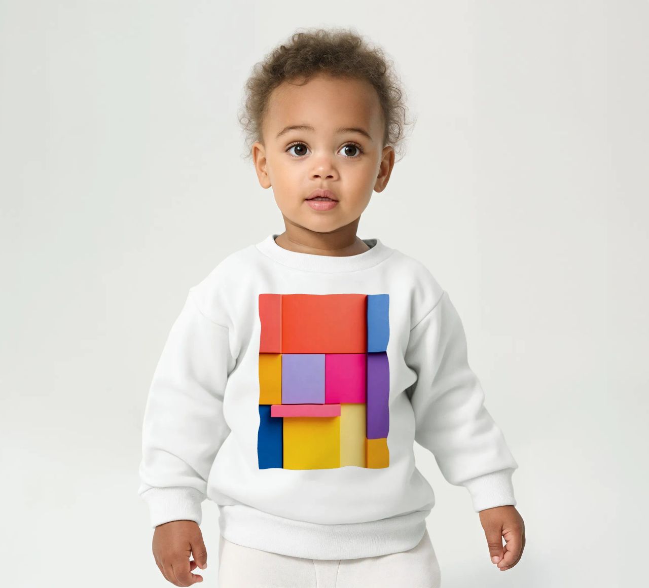 Forme geometriche colorate creano un vivace design astratto felpa neonato da DesignDoodle