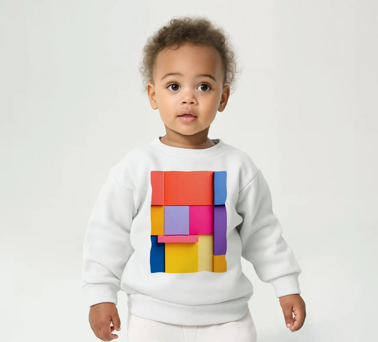 Forme geometriche colorate creano un vivace design astratto felpa neonato da DesignDoodle