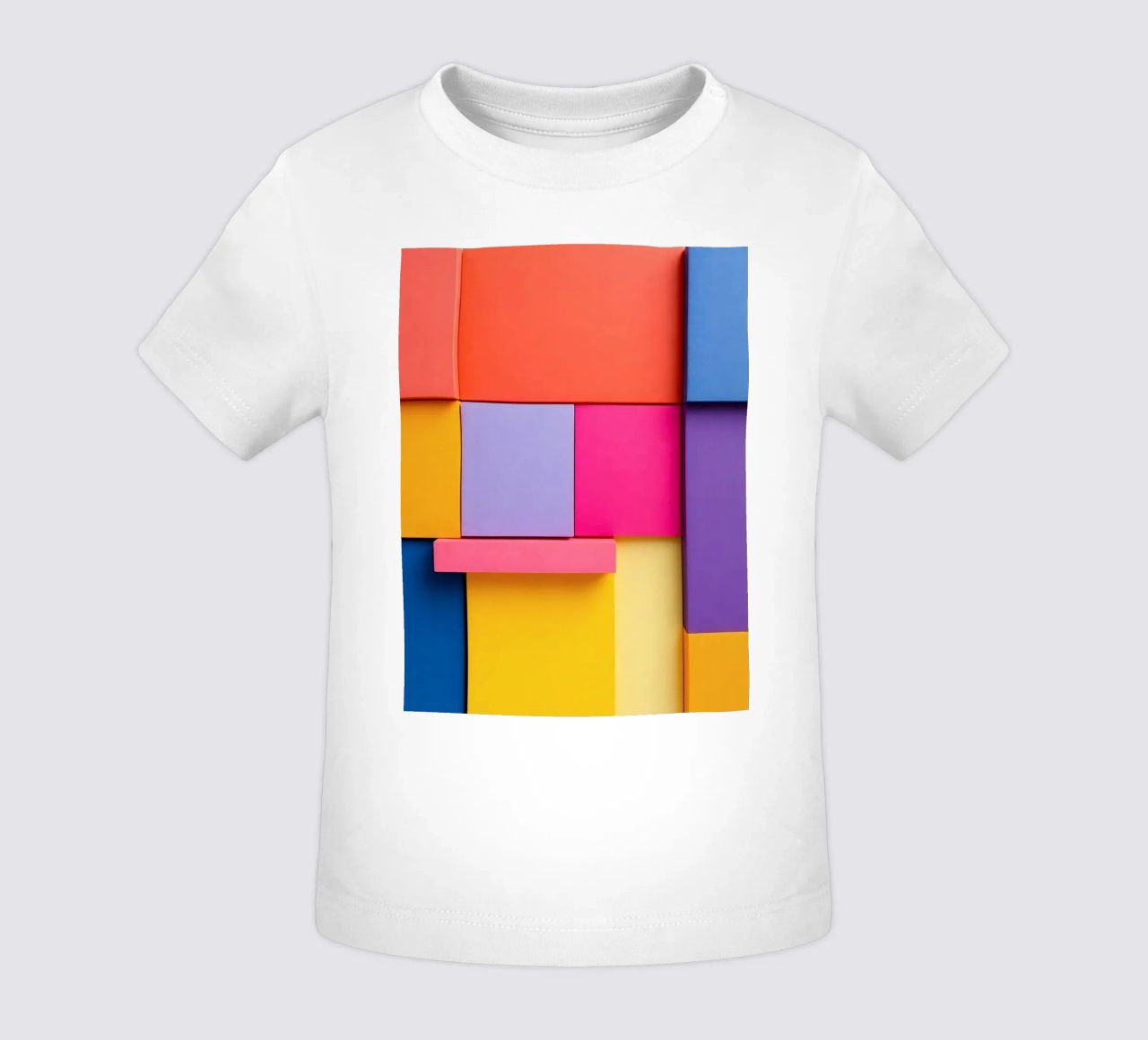 Forme geometriche colorate creano un vivace design astratto maglietta neonato da DesignDoodle