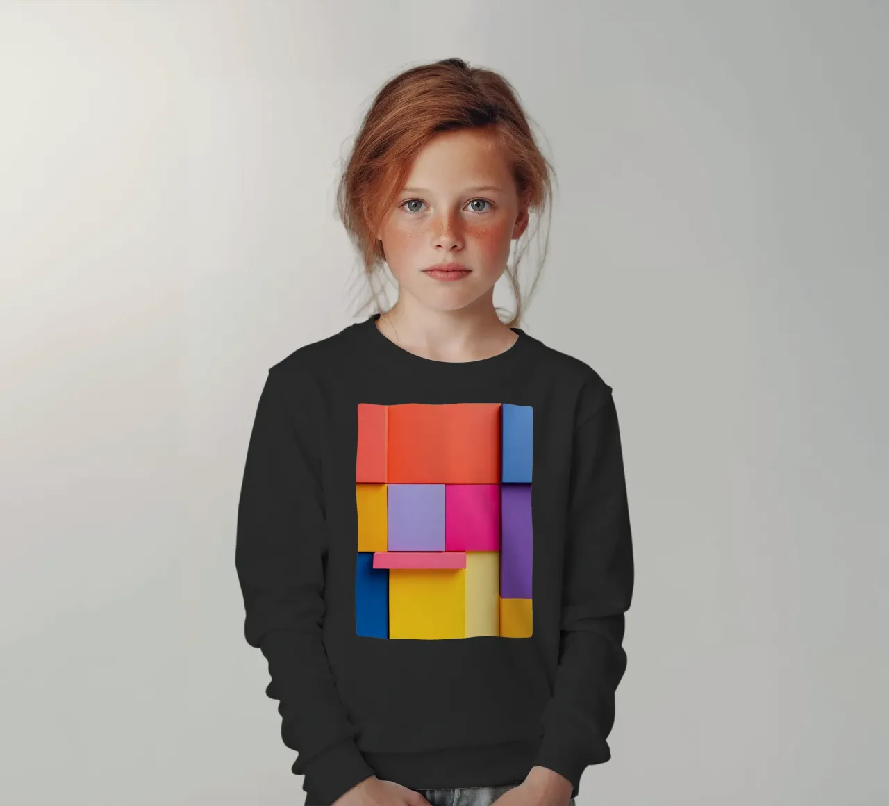 Forme geometriche colorate creano un vivace design astratto felpa bambino da DesignDoodle