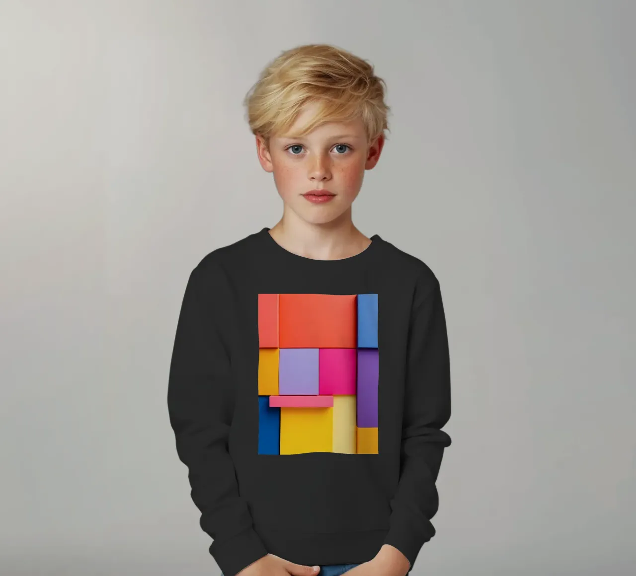 Forme geometriche colorate creano un vivace design astratto felpa bambino da DesignDoodle