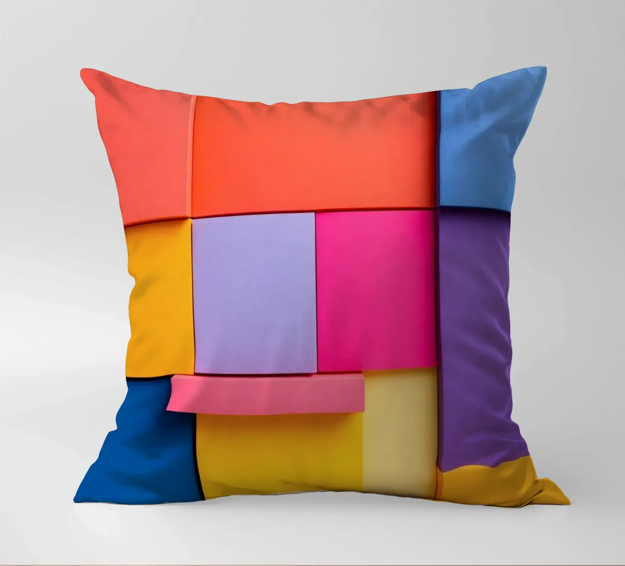 Forme geometriche colorate creano un vivace design astratto cuscino da DesignDoodle