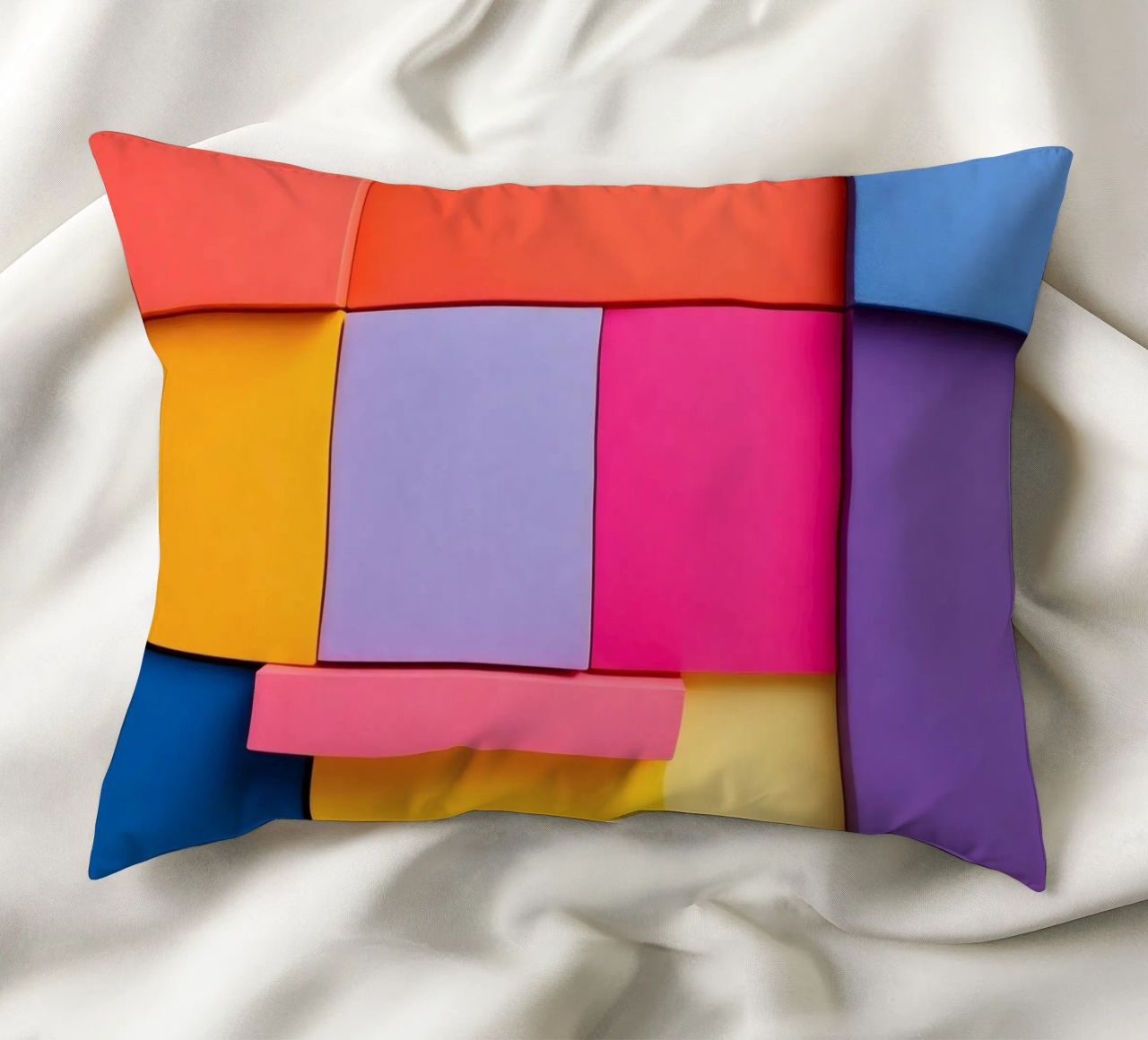 Forme geometriche colorate creano un vivace design astratto cuscino da DesignDoodle