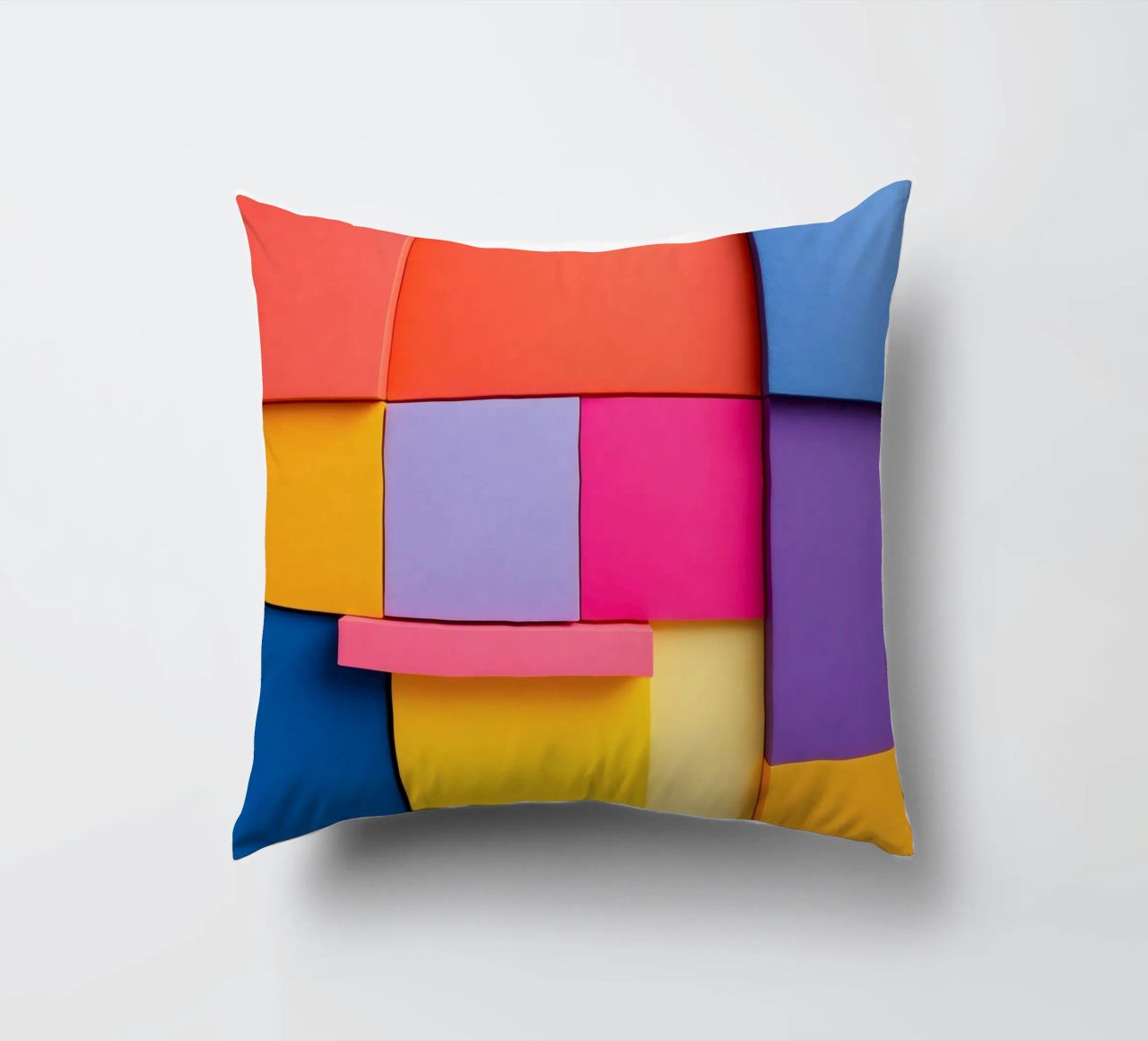 Forme geometriche colorate creano un vivace design astratto cuscino da DesignDoodle