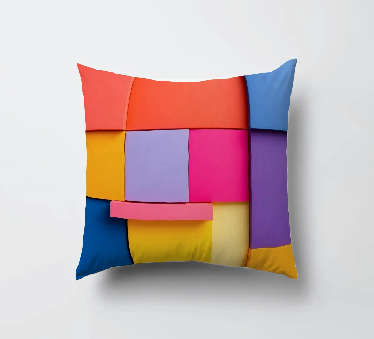 Forme geometriche colorate creano un vivace design astratto cuscino da DesignDoodle