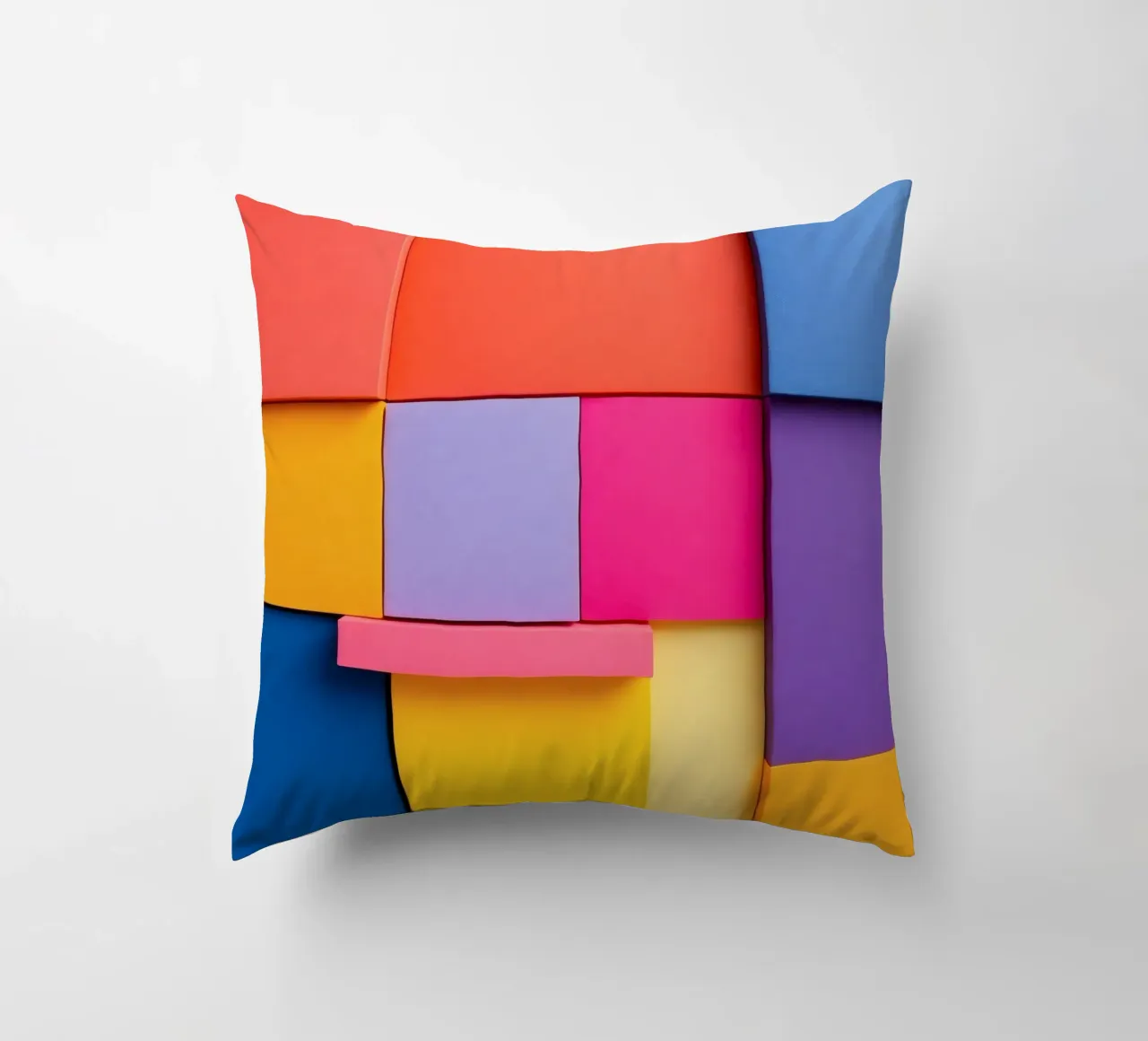 Forme geometriche colorate creano un vivace design astratto cuscino da DesignDoodle