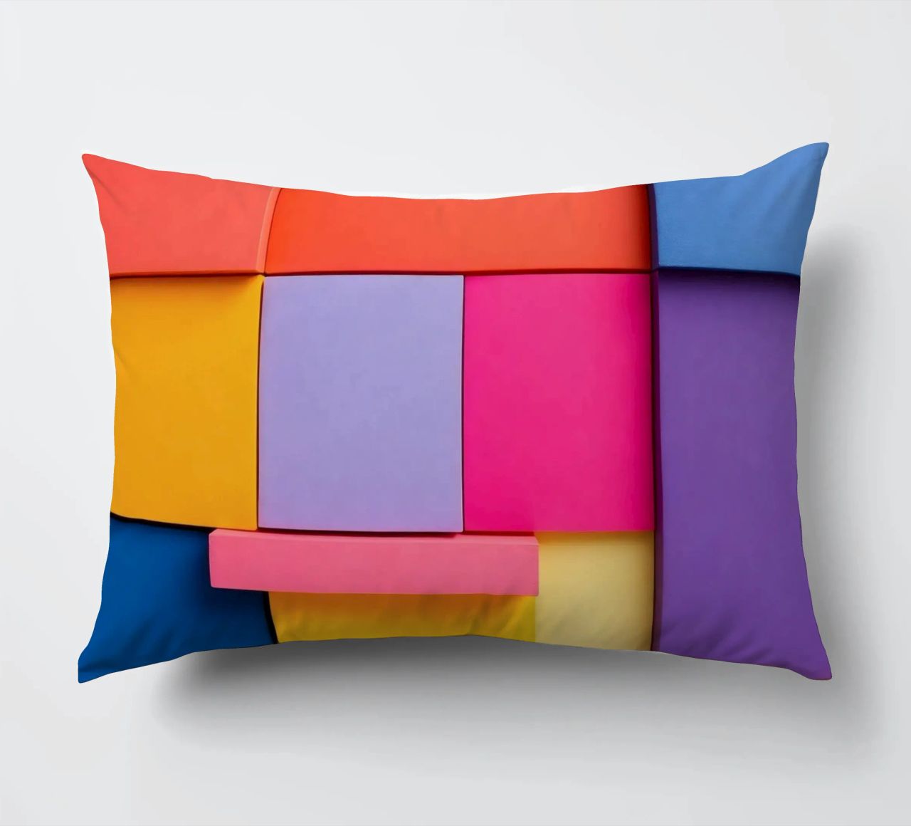 Forme geometriche colorate creano un vivace design astratto cuscino da DesignDoodle