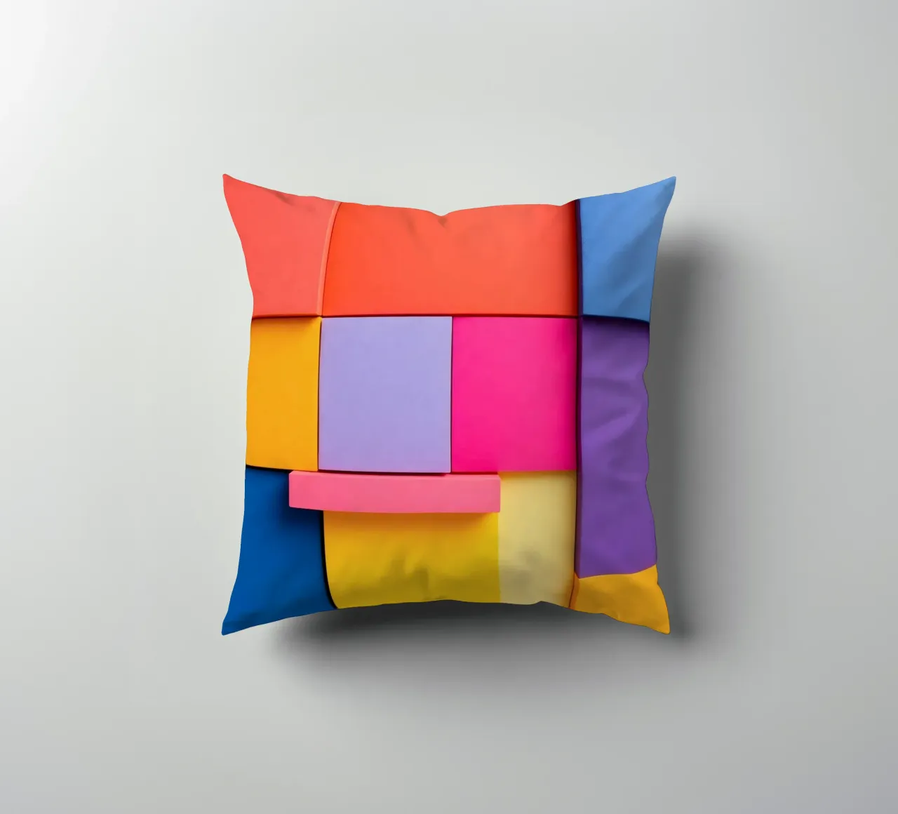 Forme geometriche colorate creano un vivace design astratto cuscino da DesignDoodle